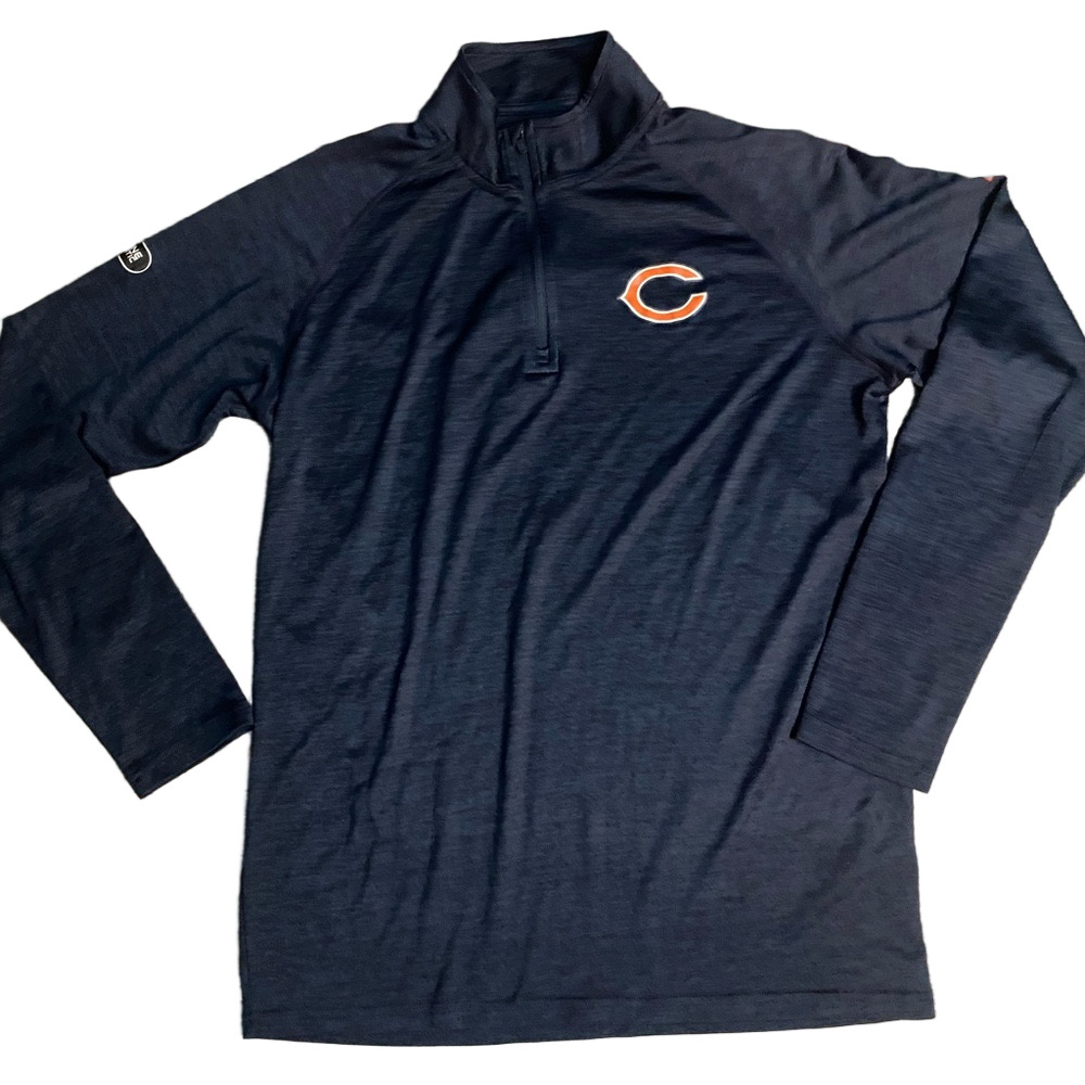 Chicago Bears Women's Navy Blue Quarter-Zip Pullover - Picture 2 of 5